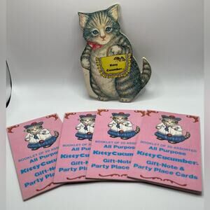 Vintage Kitty Cucumber book and gift tags NWT